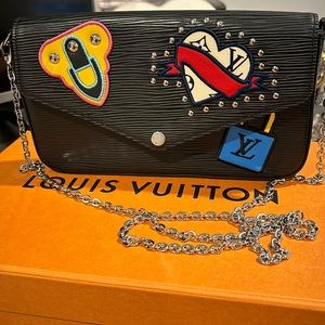 LOUIS VUITTON Limited Edition Stories Epi Leather Felice Pochette Crossbody Bag